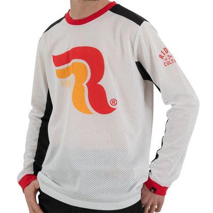 T-shirt manches longues RIDING CULTURE LOGO MESH - Blanc