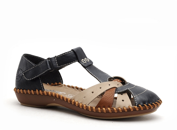 Rieker nu pieds plats femme m1655 bleu