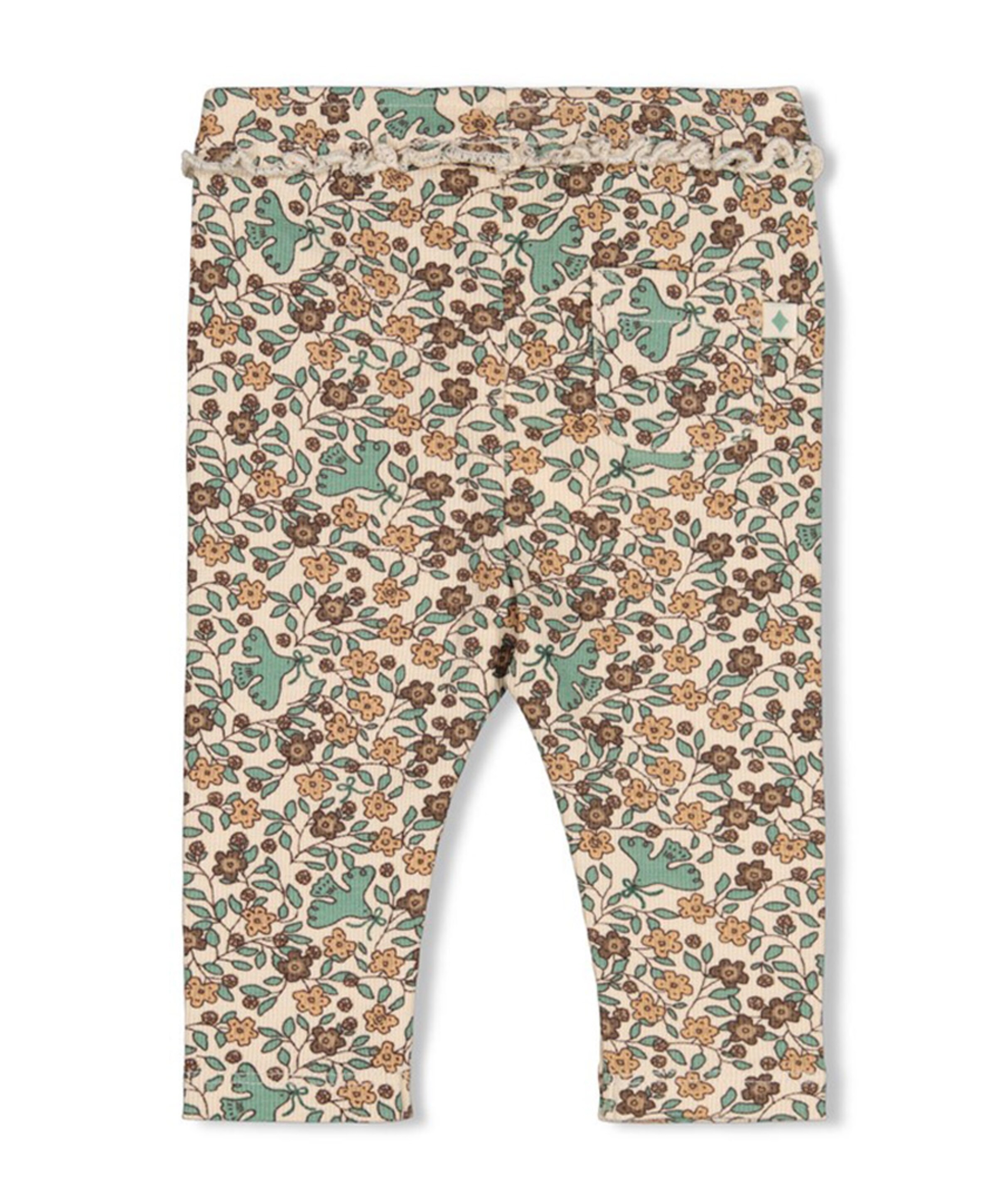 Feetje Legging rib AOP meisjes broek ecru