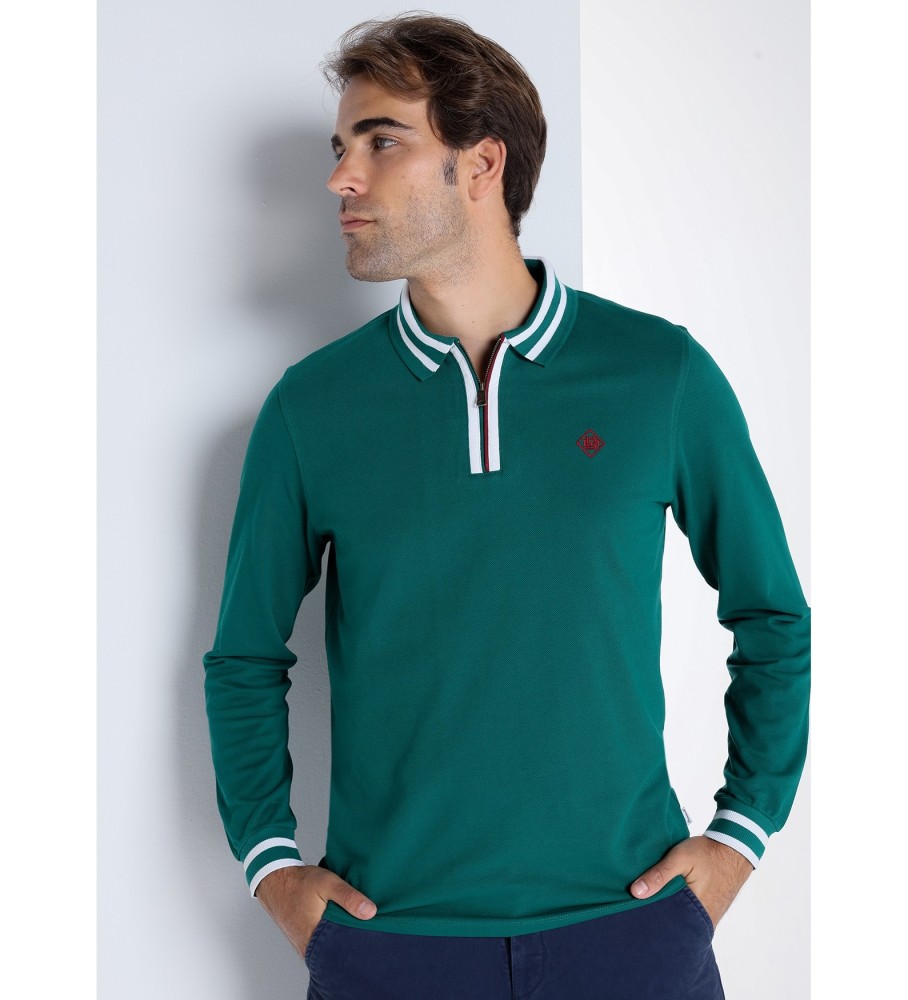 Camisa polo de manga comprida com zíper Bendorff