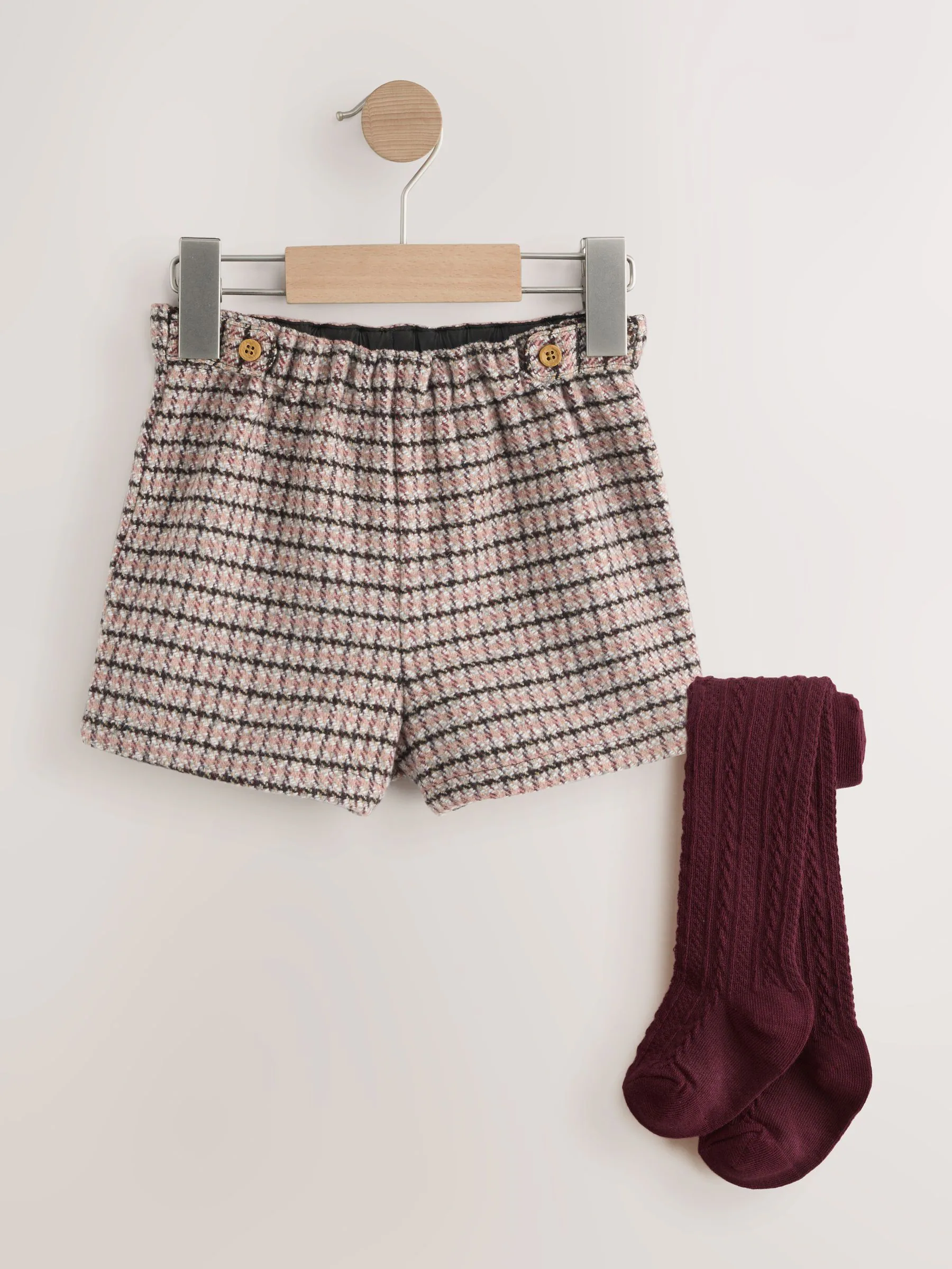 Paarsrood - Geruite skort en maillot (3mnd-7jr)