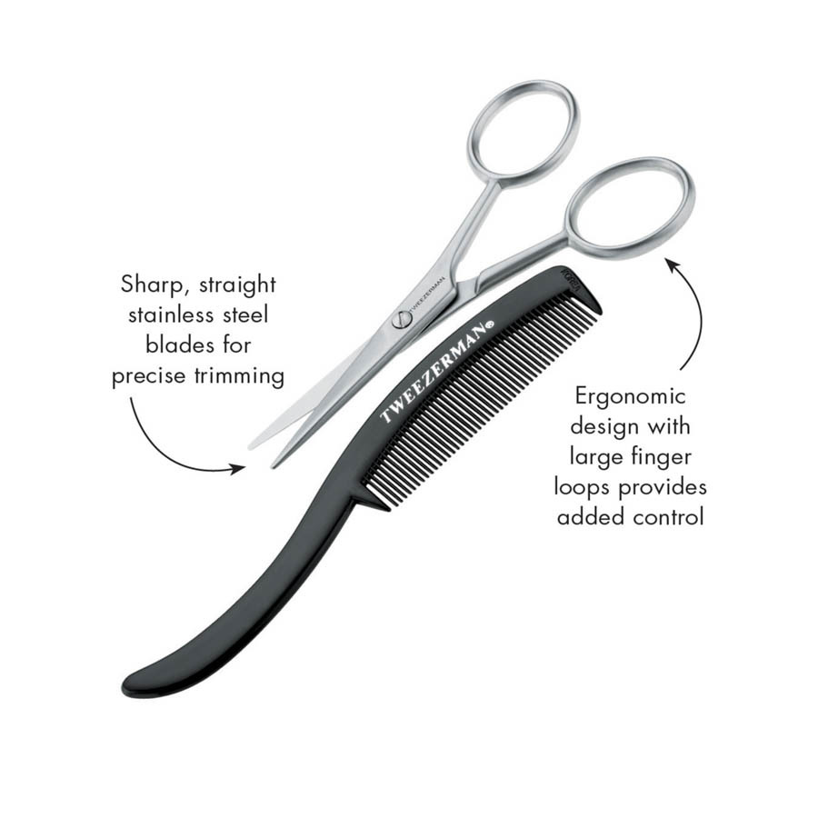 Tweezerman Gear Moustache Scissors And Comb