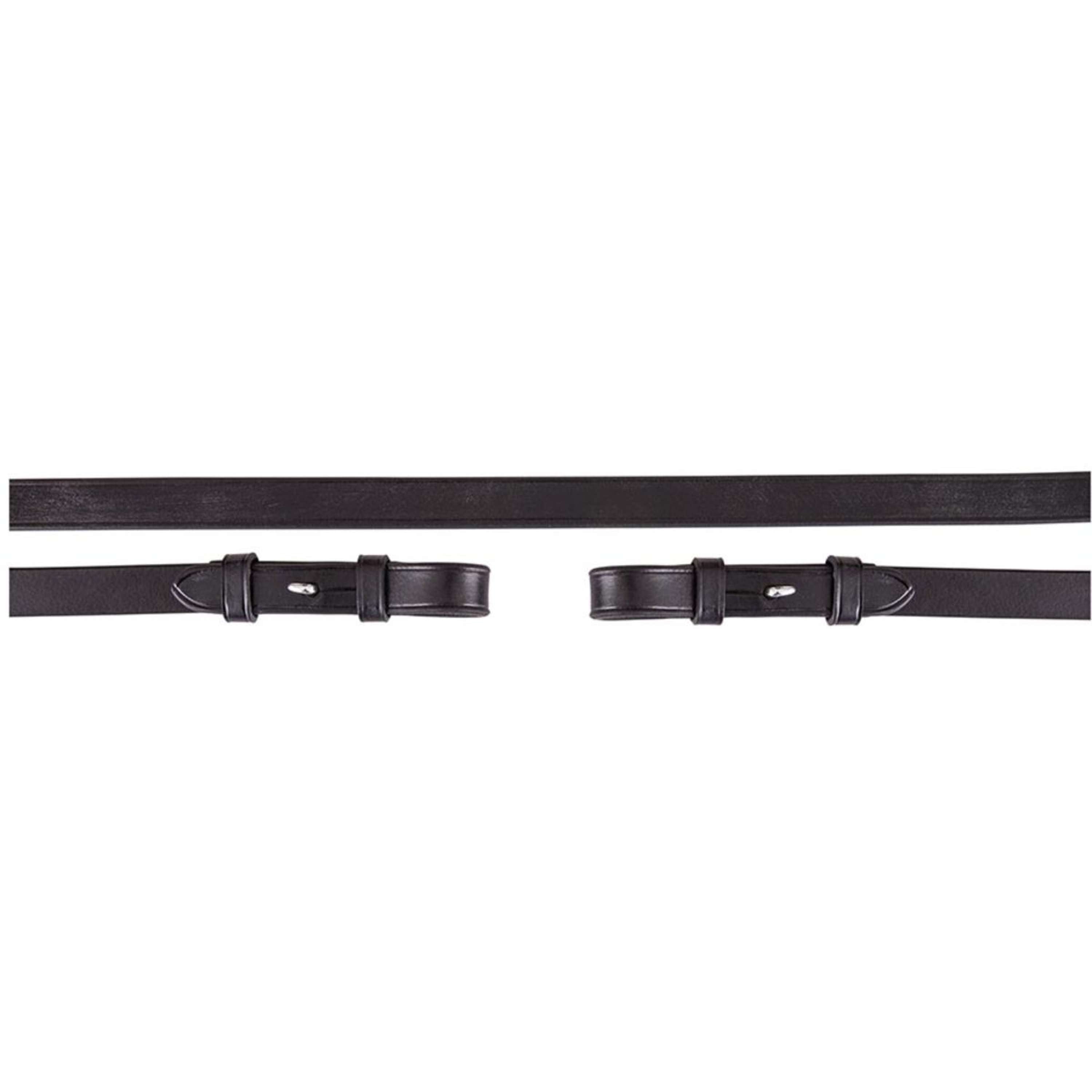 BR Teugel Dressuur Leer 16mm Blind Zwart