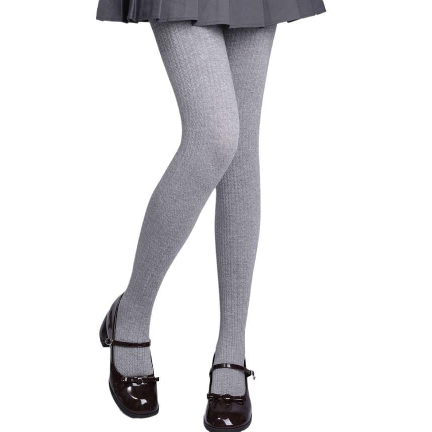 Romilan - Effen kabelgebreide panty