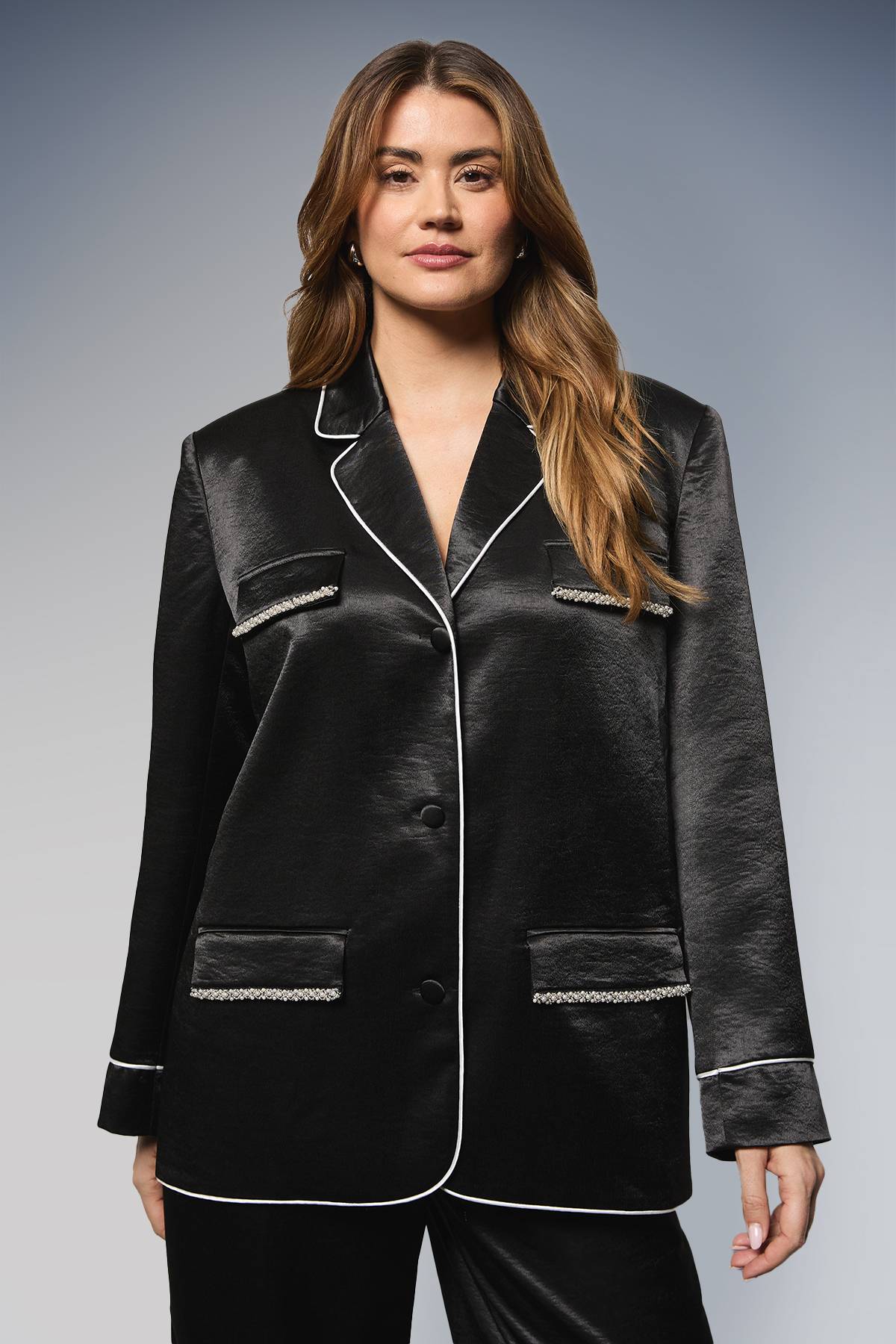 Wallis Ensemble Chemise Satin à Détails Poches