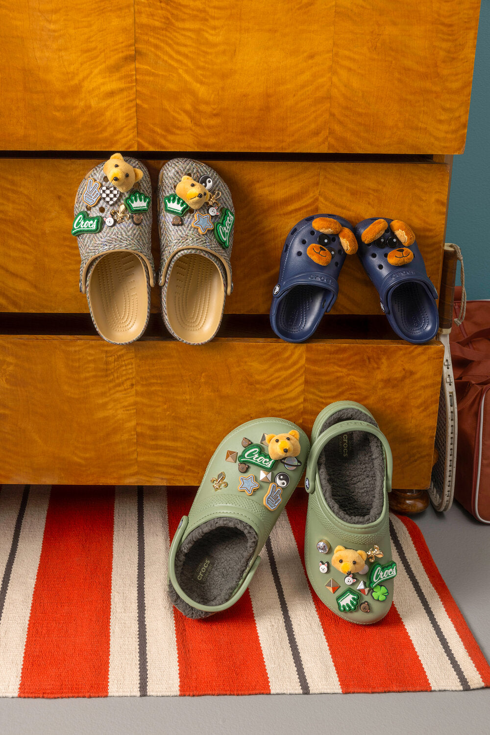 Crocs  Classic Fuzz-Lined clogs - moss/multi