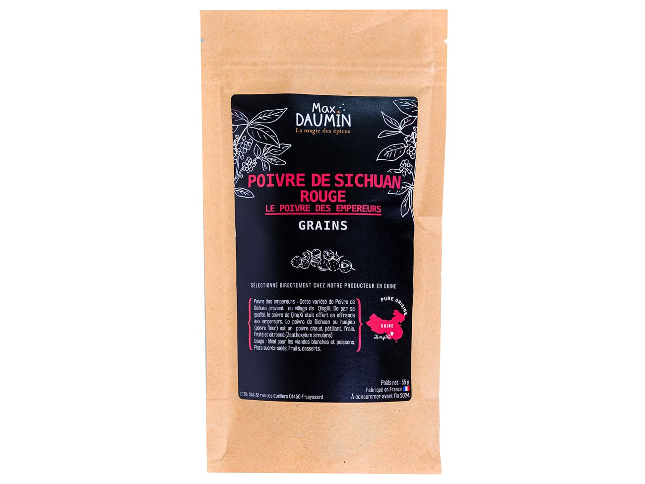 Poivres de Sichuan rouge - 35 g - Max Daumin