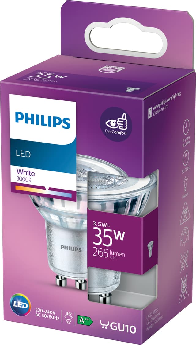 Philips LED spotpære 3.5W GU10