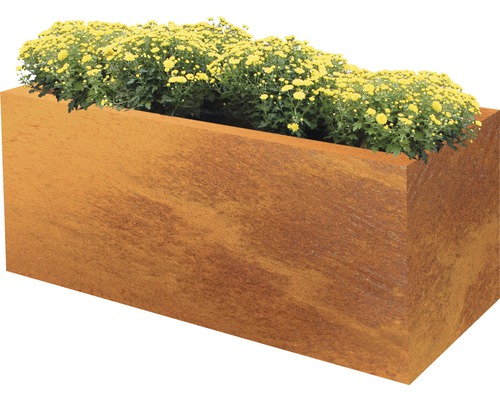 Palatino Lotte plantenbak, Cortenstaal, 120 x 40 x 50 cm, roest