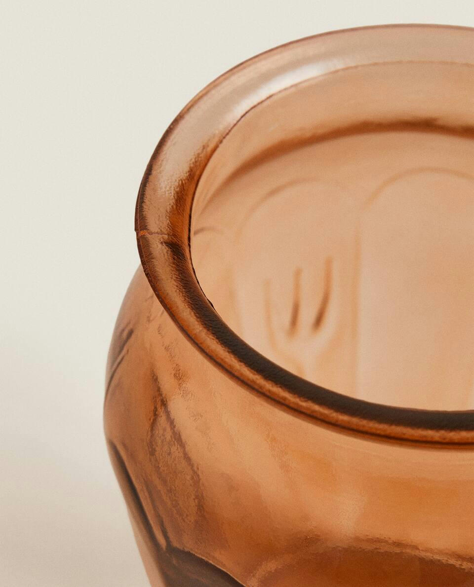 PORTA-UTENSÍLIOS DE VIDRO FACETADO
