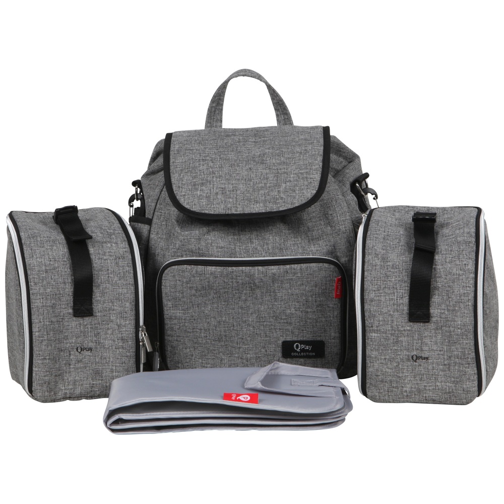 Play Wickeltasche Rucksack Grau