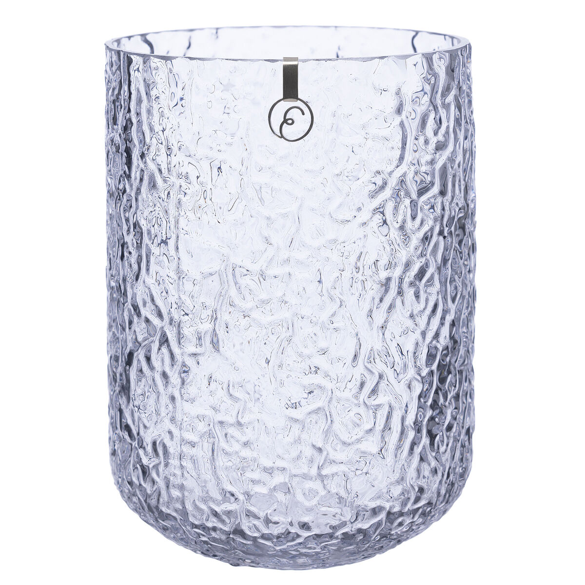 Glassvase 18 cm, mønstret glass