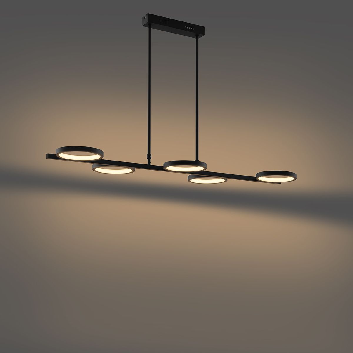 Moderne hanglamp zwart incl. LED 3-staps dimbaar 5-lichts - Vivé