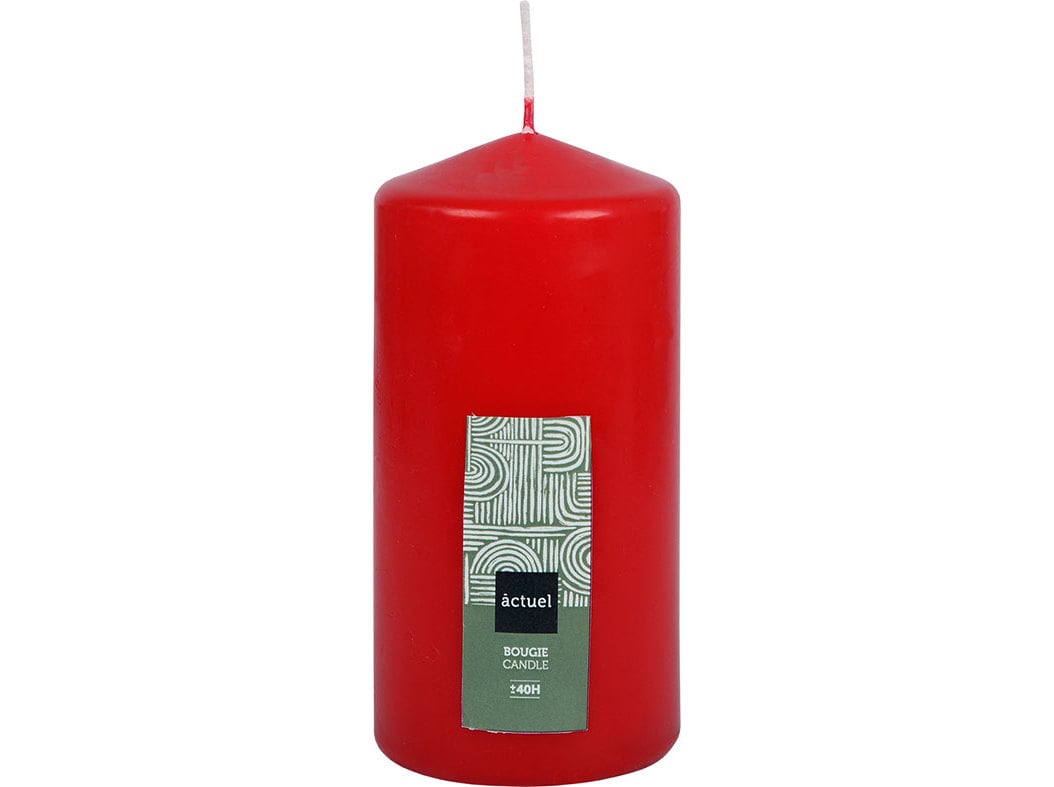 VELA PILAR ACTUEL VERMELHO 13.5 CM