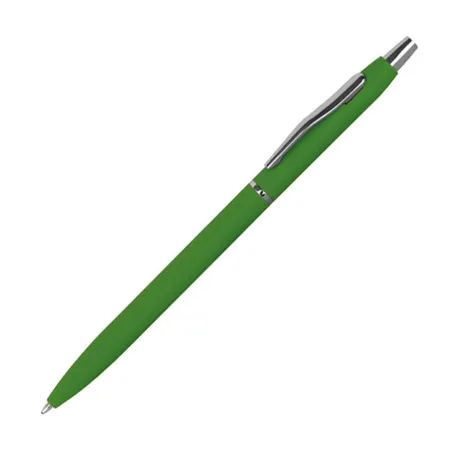 Macma Kugelschreiber aus Metall, gummiert, grün, 10 Stück