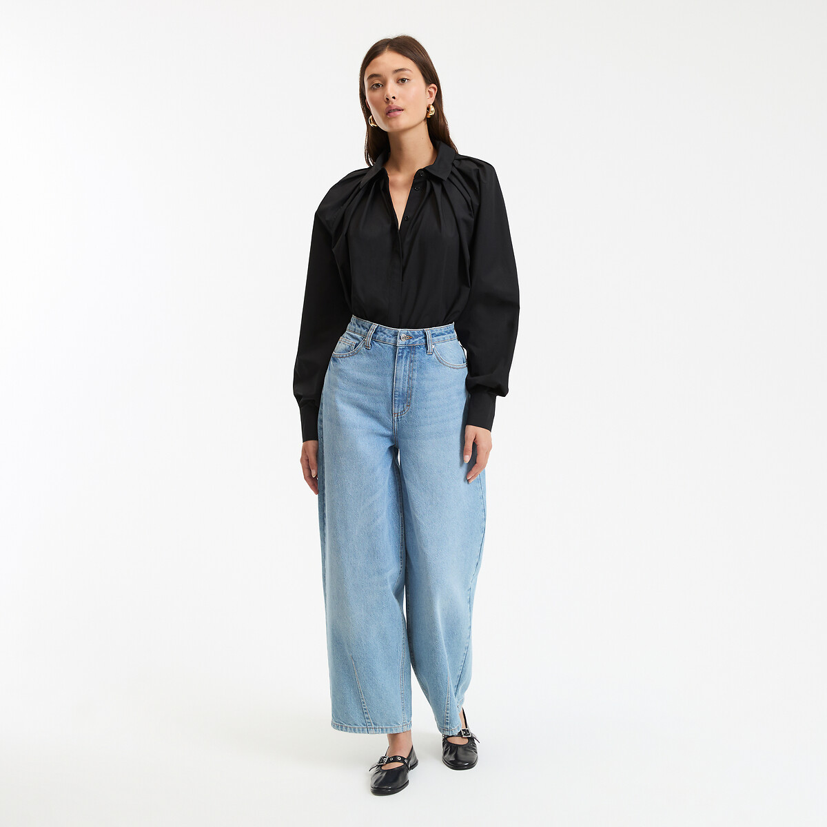 COLEÇÃO LA REDOUTE<br>Camisa larga de algodão, mangas compridas