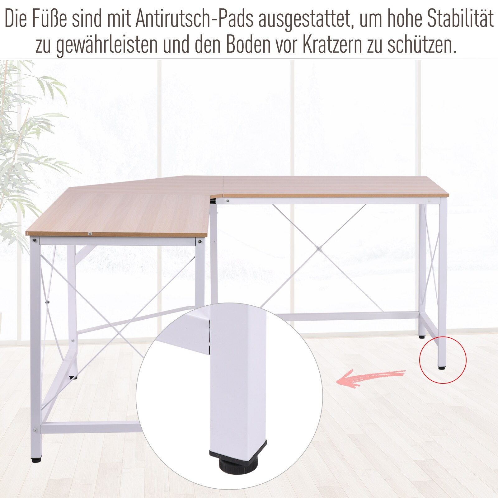 HOMCOM Winkelschreibtisch 150 x 150 x 76 cm (LxBxH)