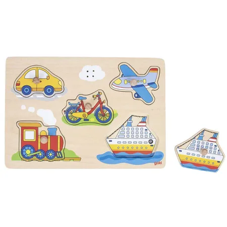 goki Puzzle Verkehrsmittel mit Fahrzeugsounds, 5 Teile