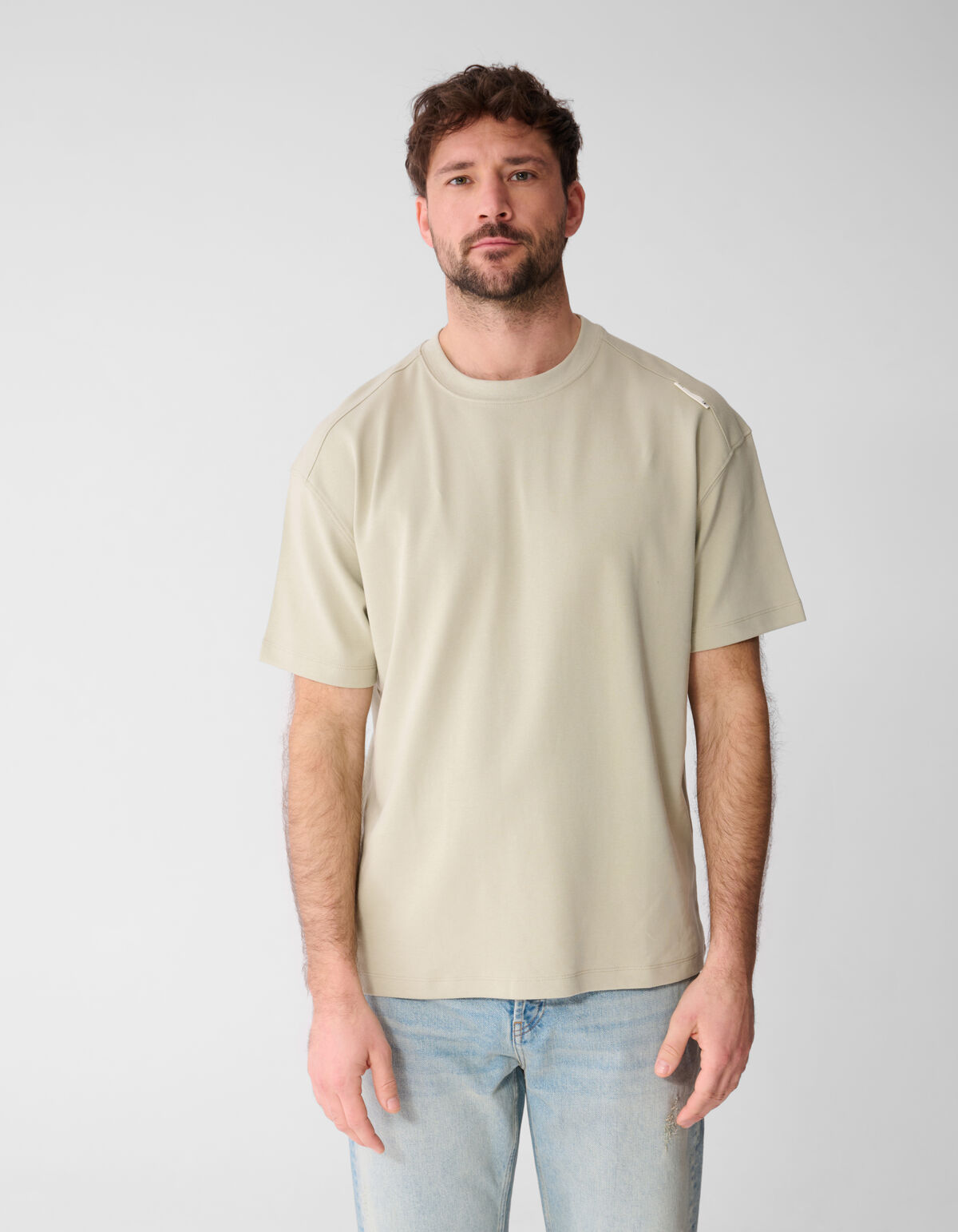 Basis Relaxed Fit T-shirt Lichtgroen