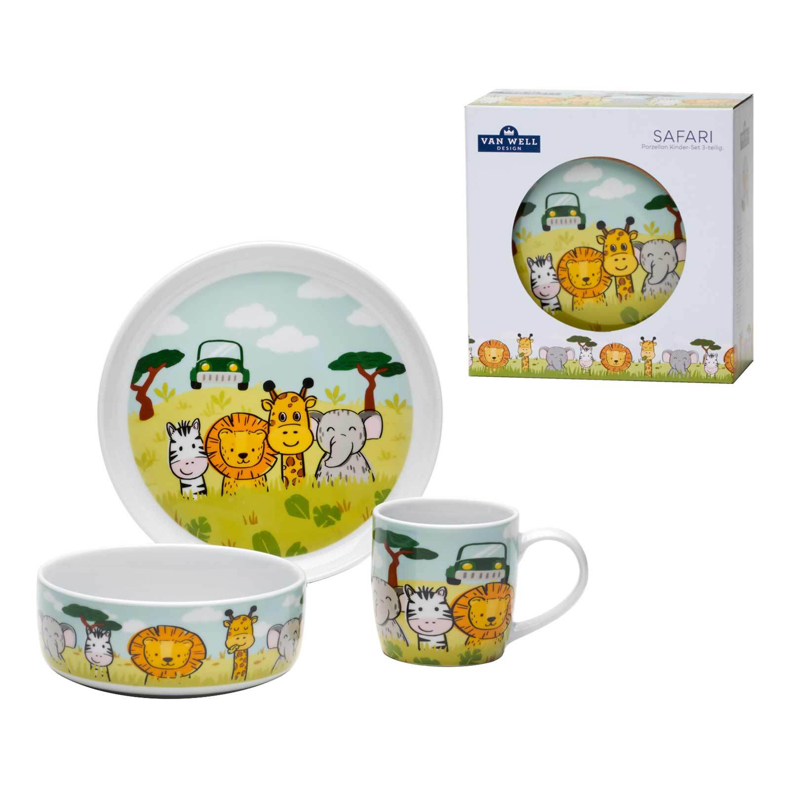 Van Well Kindergeschirr Set Safari 3er Set