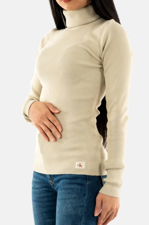 Pull hiver calvin klein jeans woven label roll nec pd7 pelican