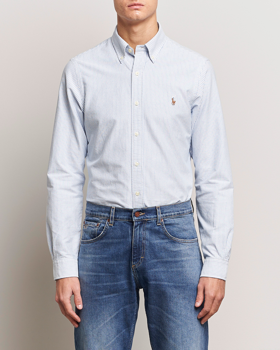 Polo Ralph Lauren Slim Fit Shirt Oxford Stripes Blue