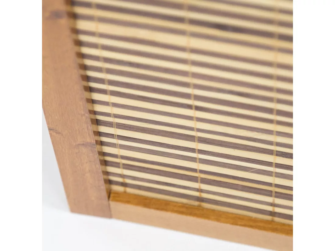 Paravent en bois brun avec bambou de 4 pans