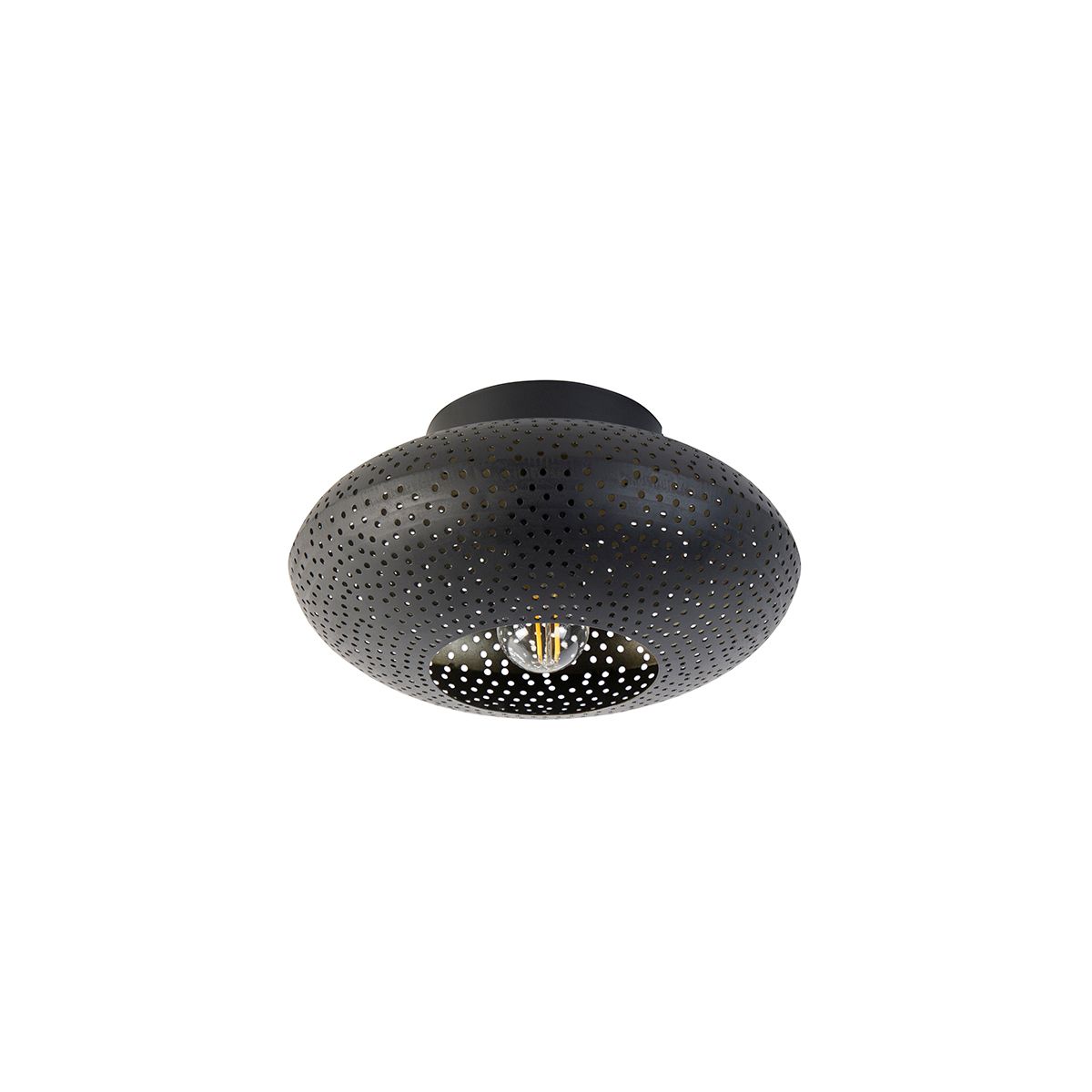 Smart plafondlamp zwart met goud 25 cm incl. Wifi P45 - Radiance