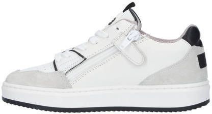 Hip leren sneakers wit blauw Jongens Leer Meerkleurig 28