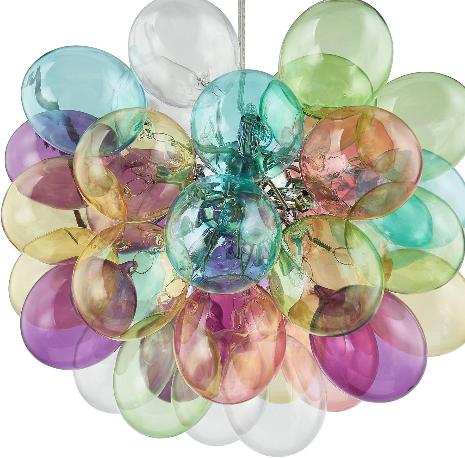 Lucande Pendelleuchte Diborah (Design, Modern) aus Glas (8 flammig G9) - Hängelampe Esstischlampe Hängeleuchte Wohnzimmerleuchte