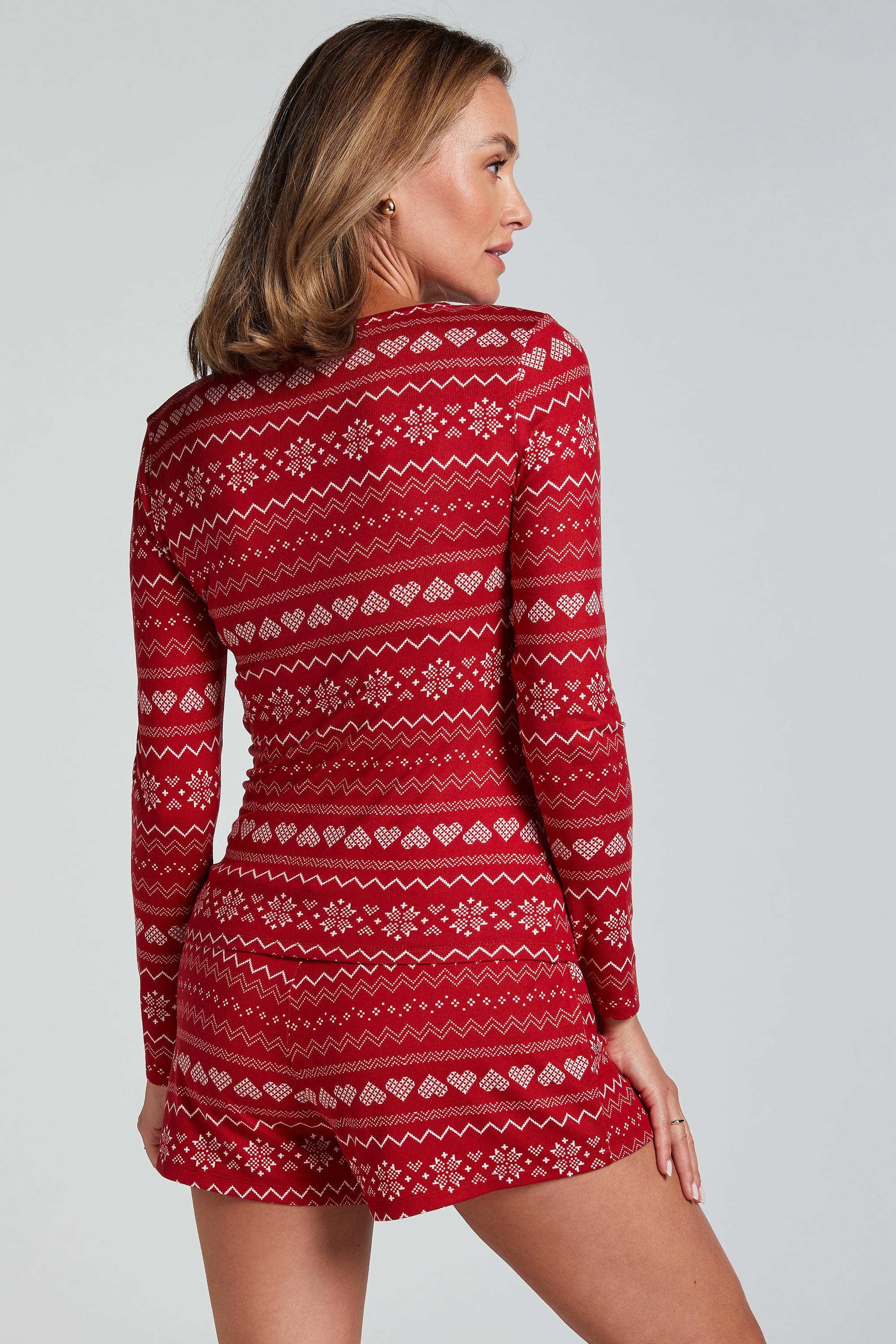 Hunkemöller shortama met kerst print rood