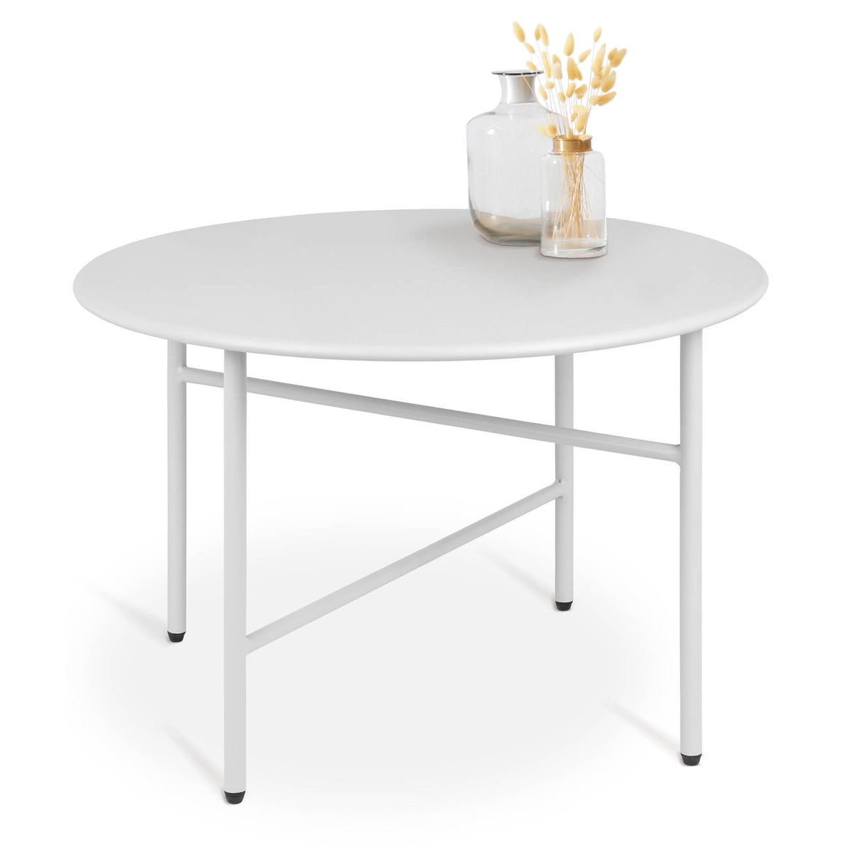 Beautissu Finn bijzettafel Ø 53x36cm wit metaal
