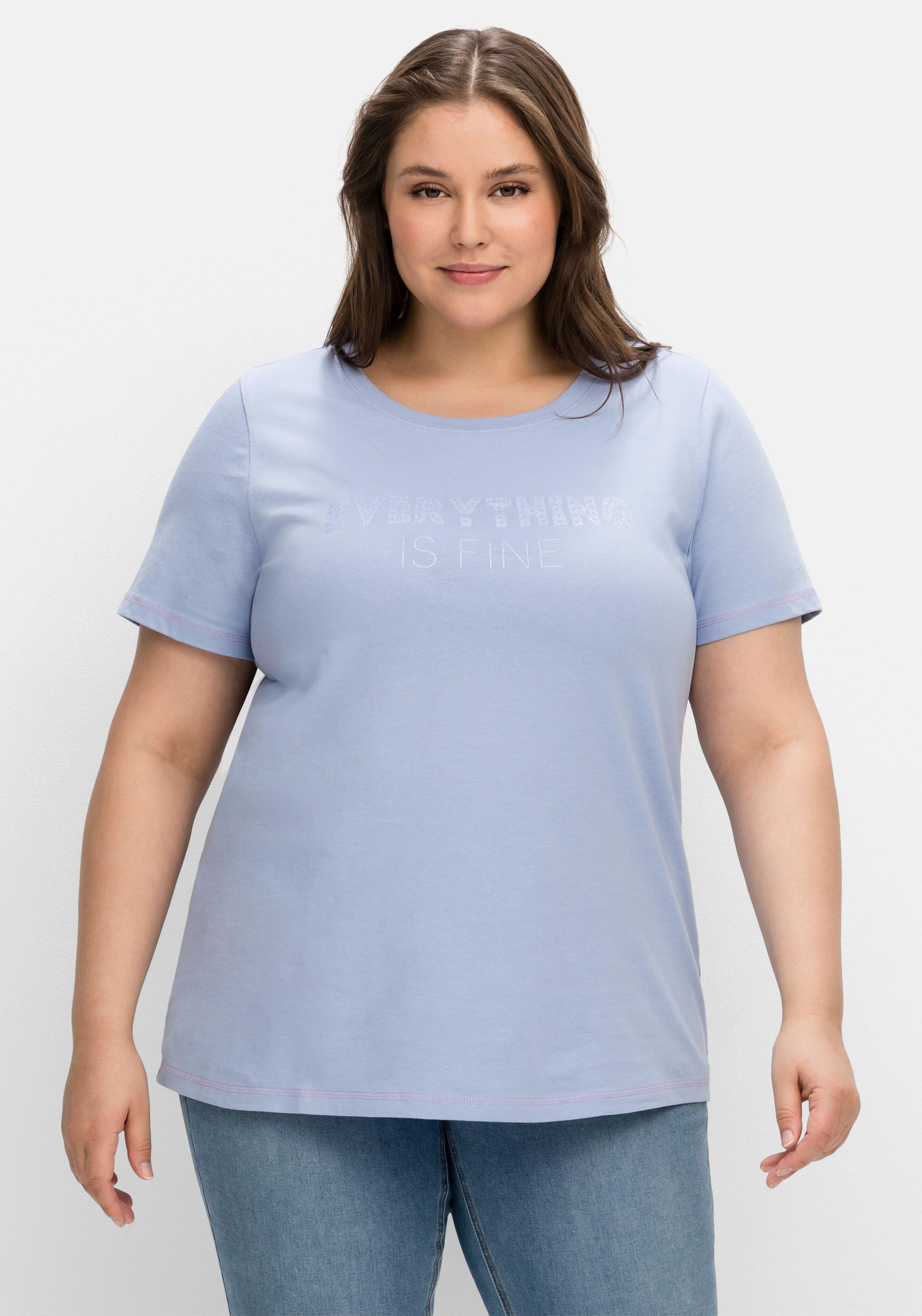 Jerseyshirt mit Wordingprint, leicht tailliert