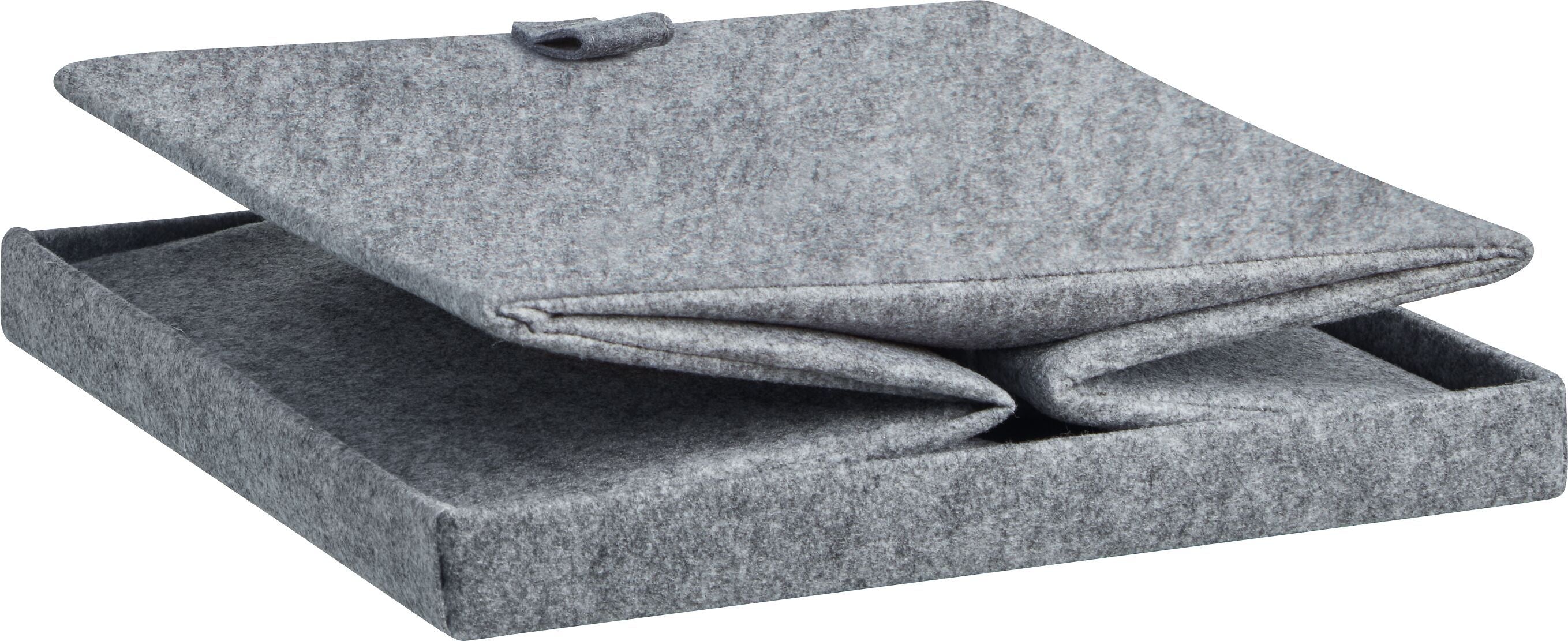 WILONA Filzbox grau 32x32x32 cm - Grau / B: 32.0 cm x T: 32.0 cm x H: 28.0 cm