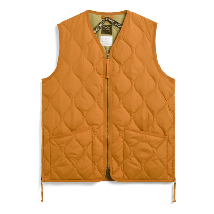 Taion Veste Zippée Sans Manches Matelassée Military Unisexe | Orange