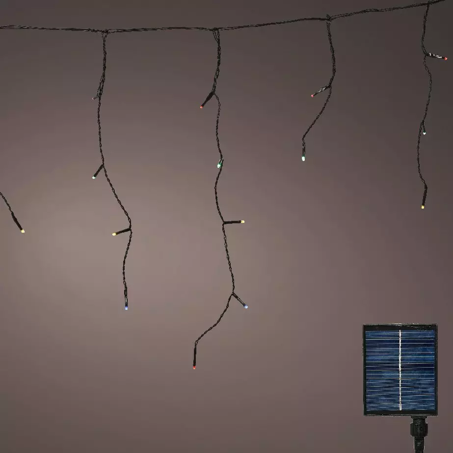 Stalactite lumineuse Solaire 11 m 259 LED Rechargeable Multicolore