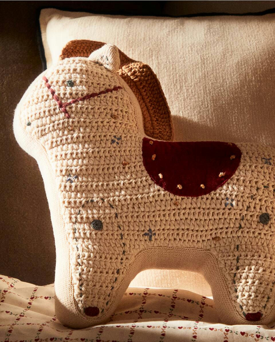 ALMOFADA DE CAVALO DE BALANÇO INFANTIL DE NATAL