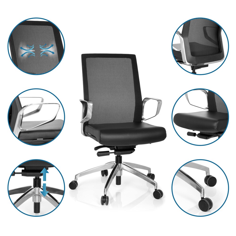 Profi Bürostuhl PROVIDER NET Kunstleder mit Armlehnen hjh OFFICE