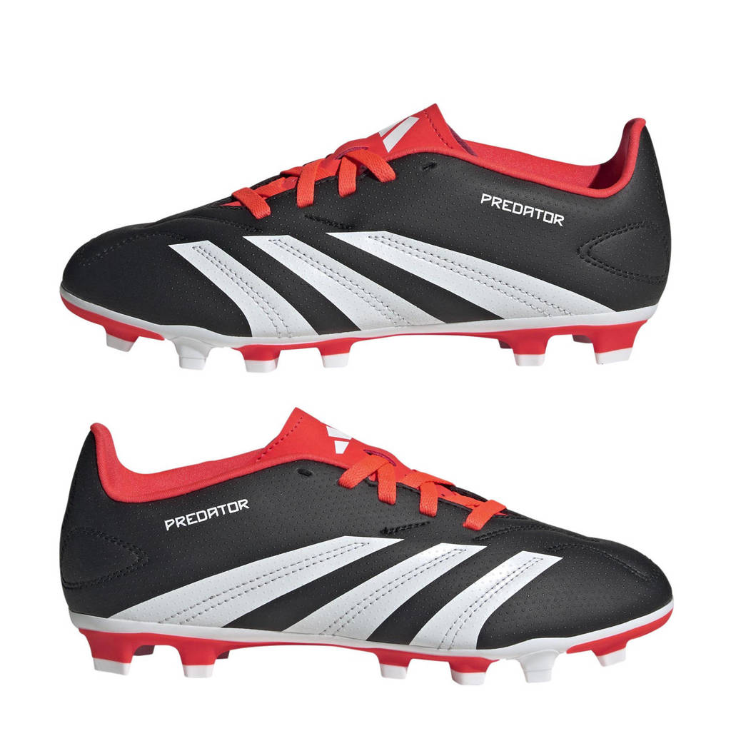 adidas Predator Club TxG junior voetbalschoenen zwart/wit/rood