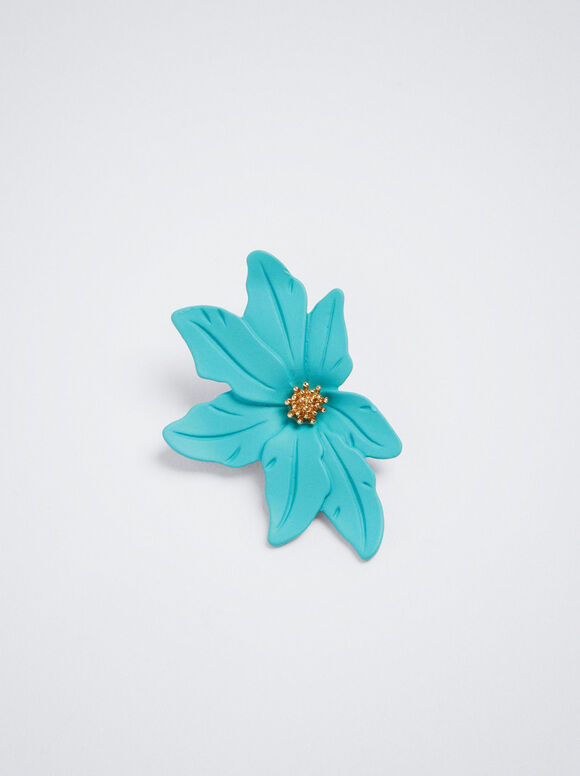 Brincos com flor - Verde