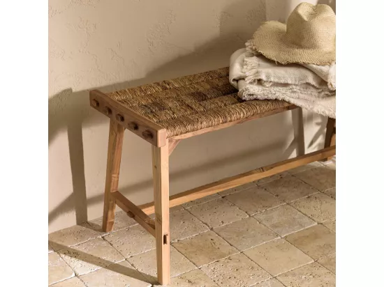 ALIDA - Banc 100x36cm assise en tissage d'abaca naturel