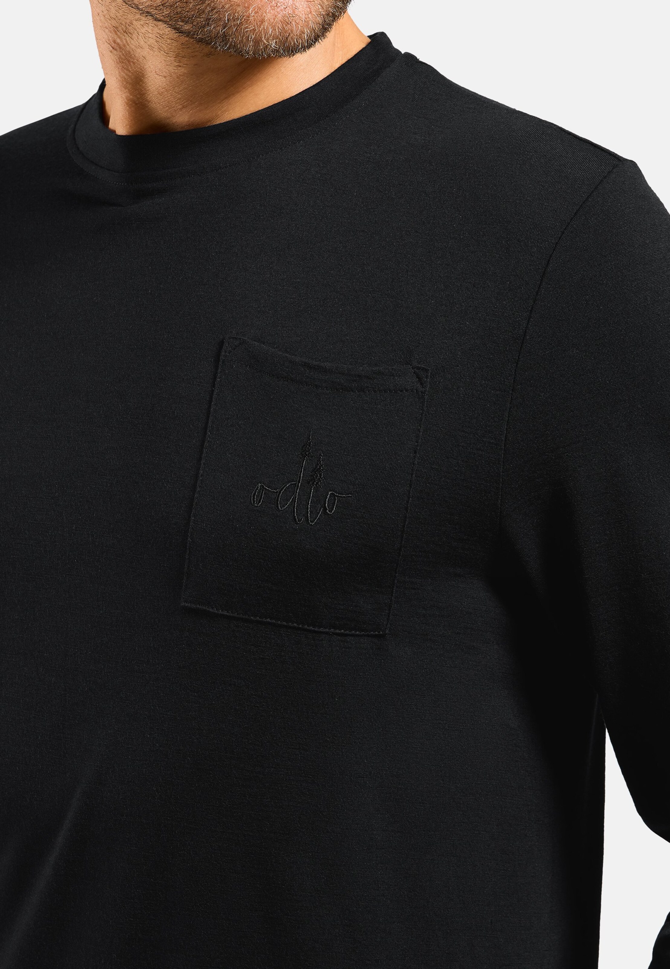 Ascent Merino 200 Langarmshirt mit Brusttasche in black