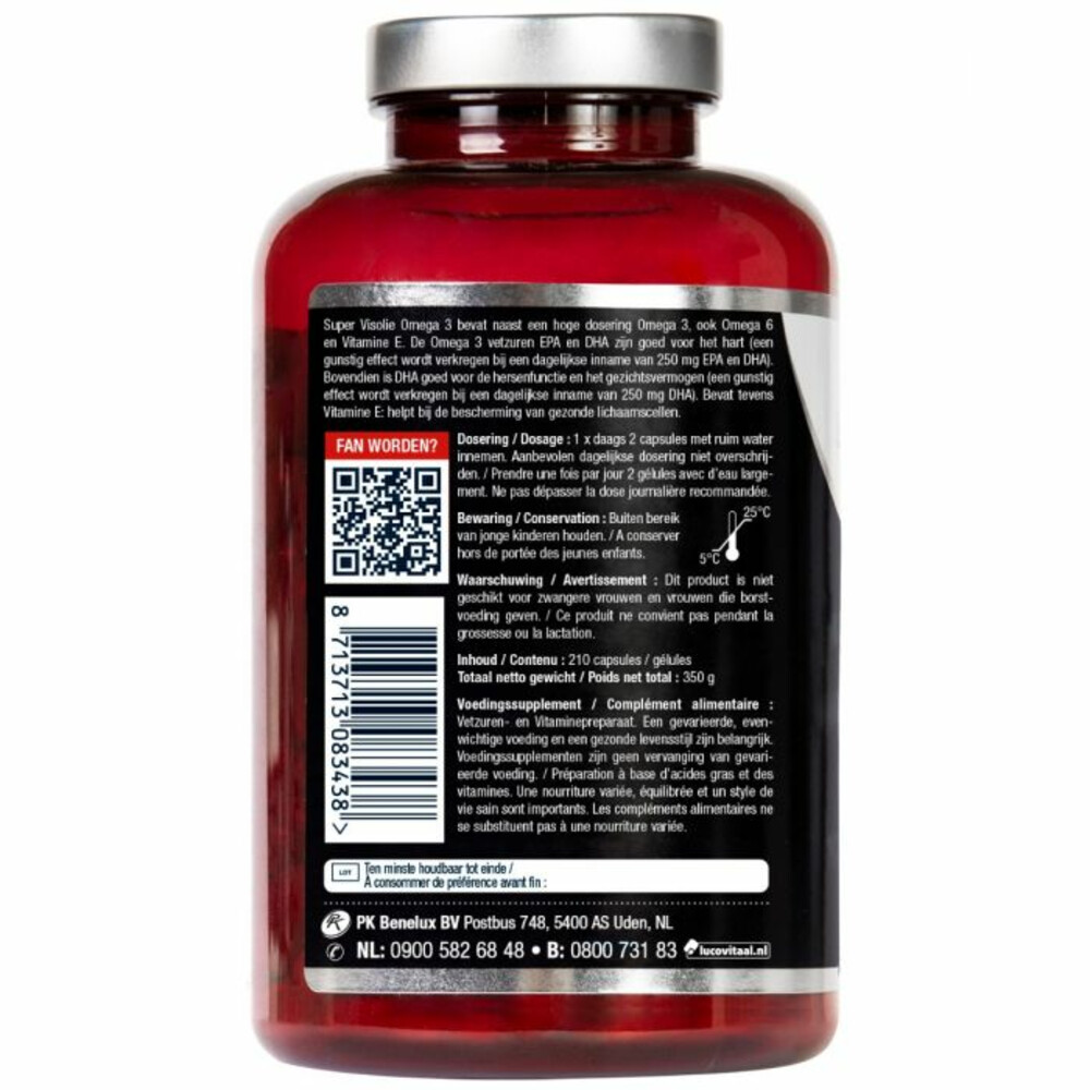 Lucovitaal Visolie Super Omega 3 Maxi XXL210 capsules