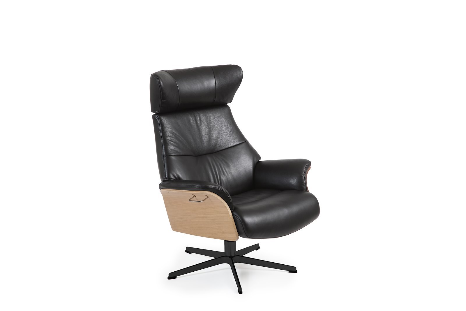 Air lenestol I Hud Fantasy 2514-89 Black, std obeh. eik, std svingfot sort alu