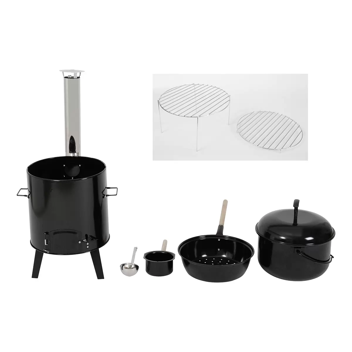 Erlebnisofen Set 7teilig BBQ Dragon Schwarz