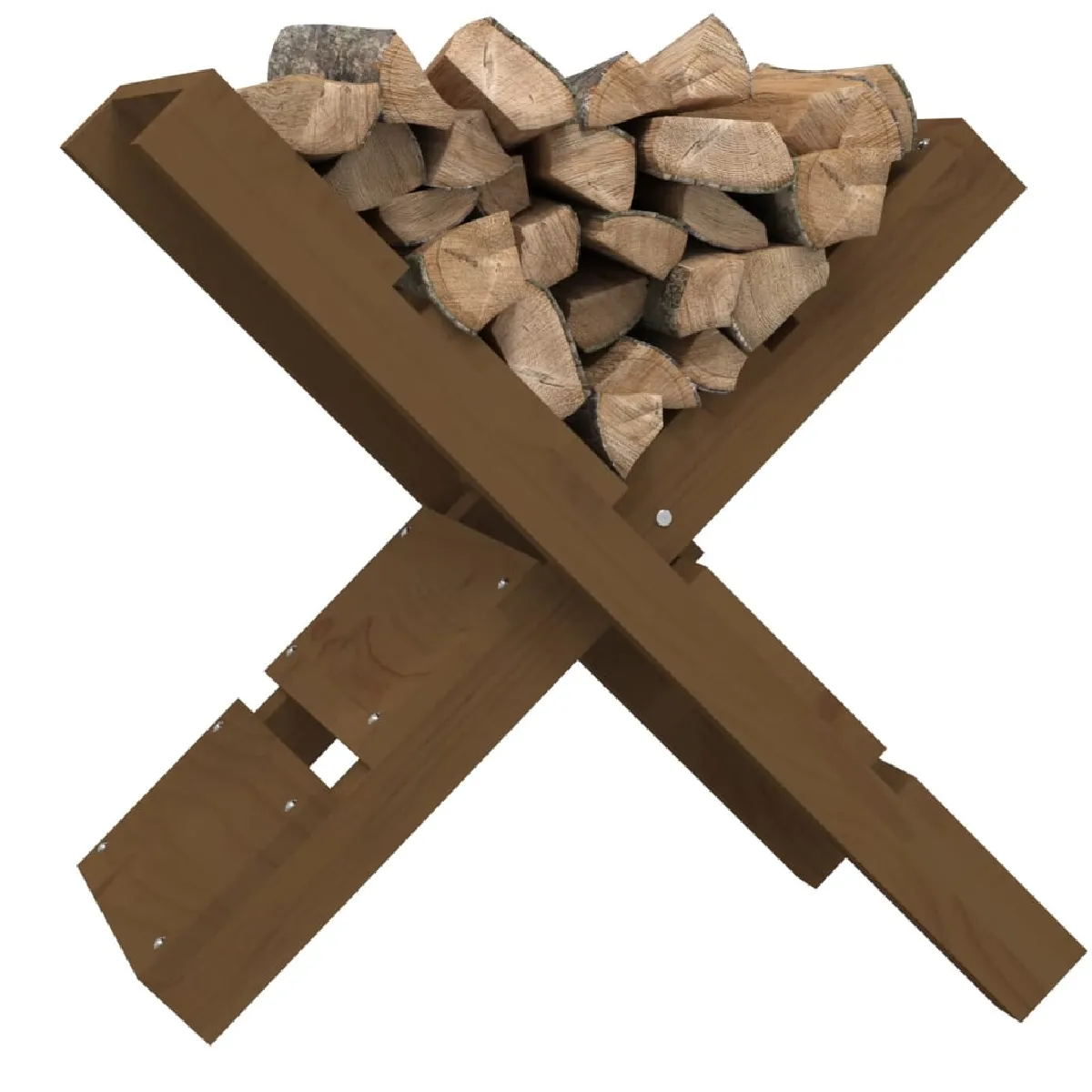 vidaXL Porte-bûches - Marron
