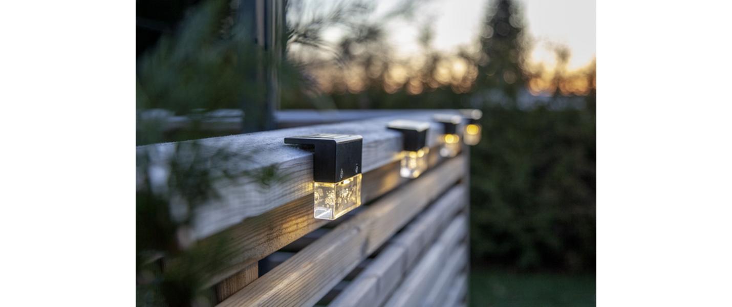 Gartenlicht Solar Wandlaterne Bubbly Fence, 4 StückSolarleuchte