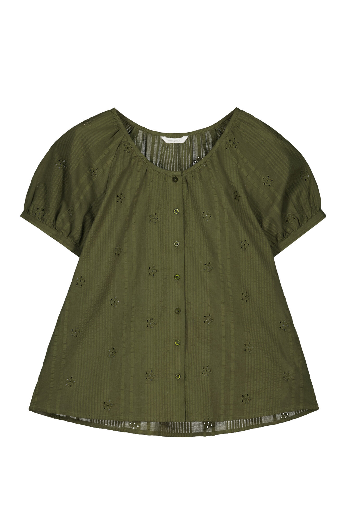 Blusa volumosa em algodão dobby