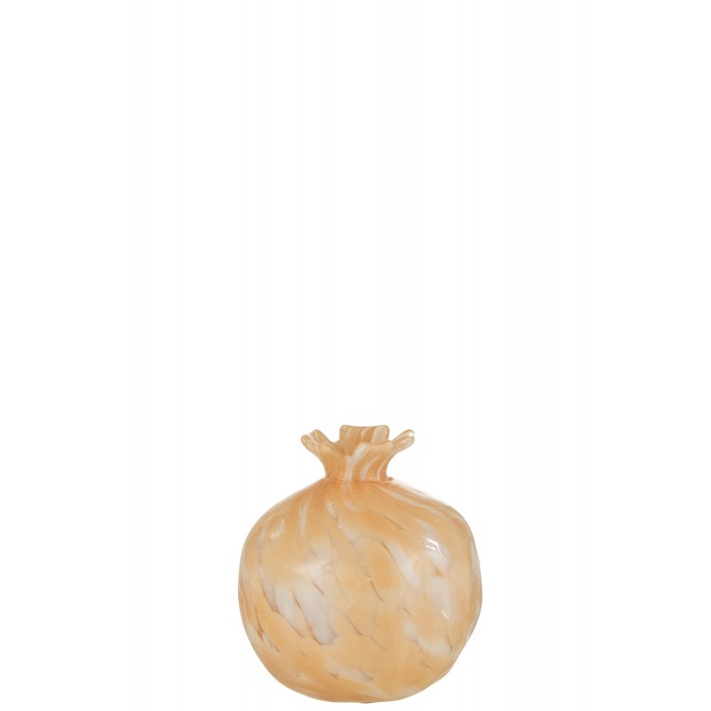 Vase en verre beige 12x12x14 cm