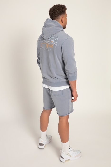 STHUGE Hoodie, Langarm, acid washed, Kapuze, Rückenprint, bis 8 XL